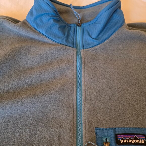 EUC Patagonia Microdini 1/2 Zip Fleece Pullover Large Plume Grey - Picture 3 of 10